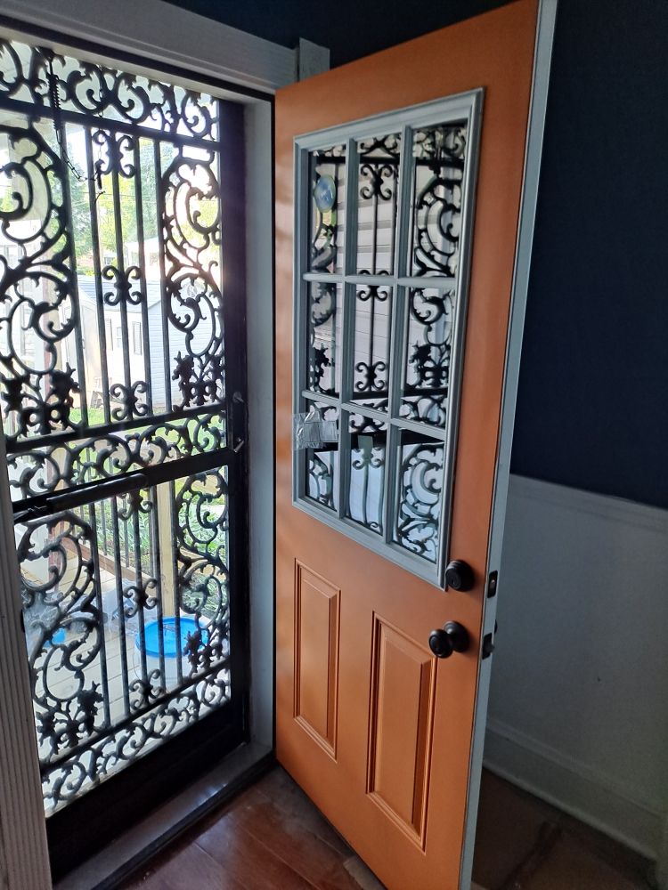 Exterior entry door and security storm door installation in Baltimore