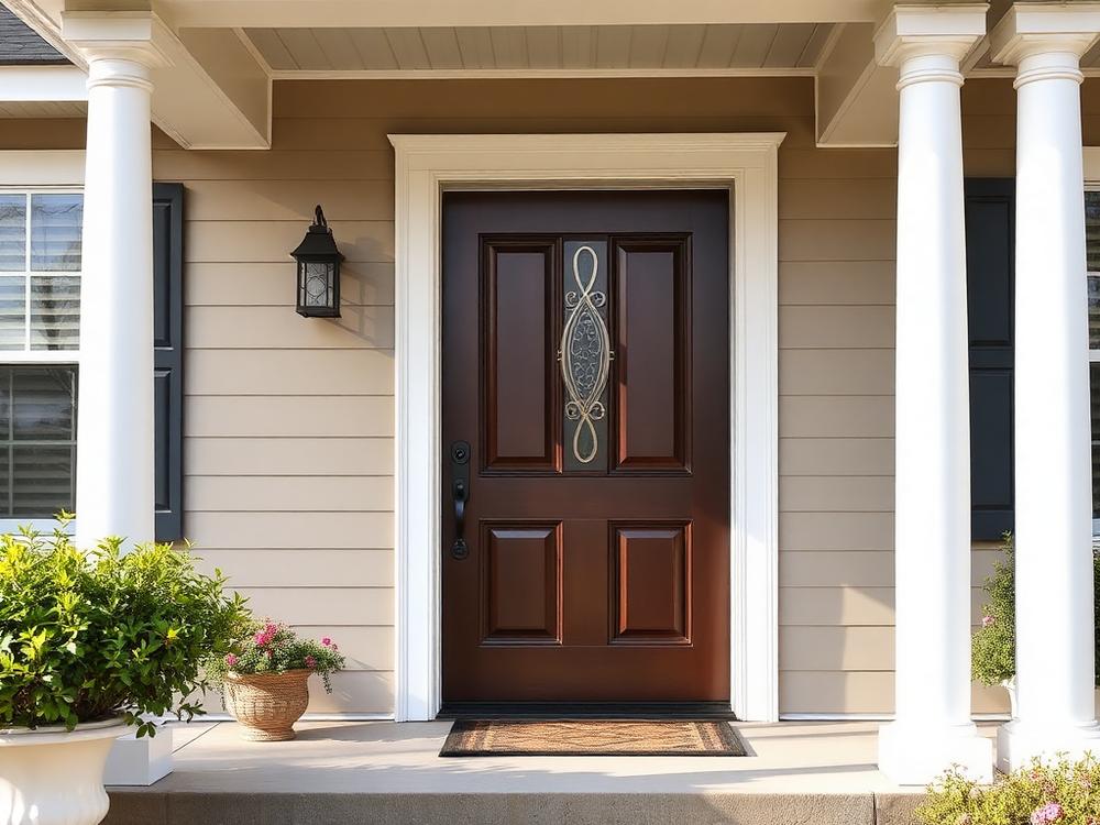 Newly installed exterior entry door on a Maryland home