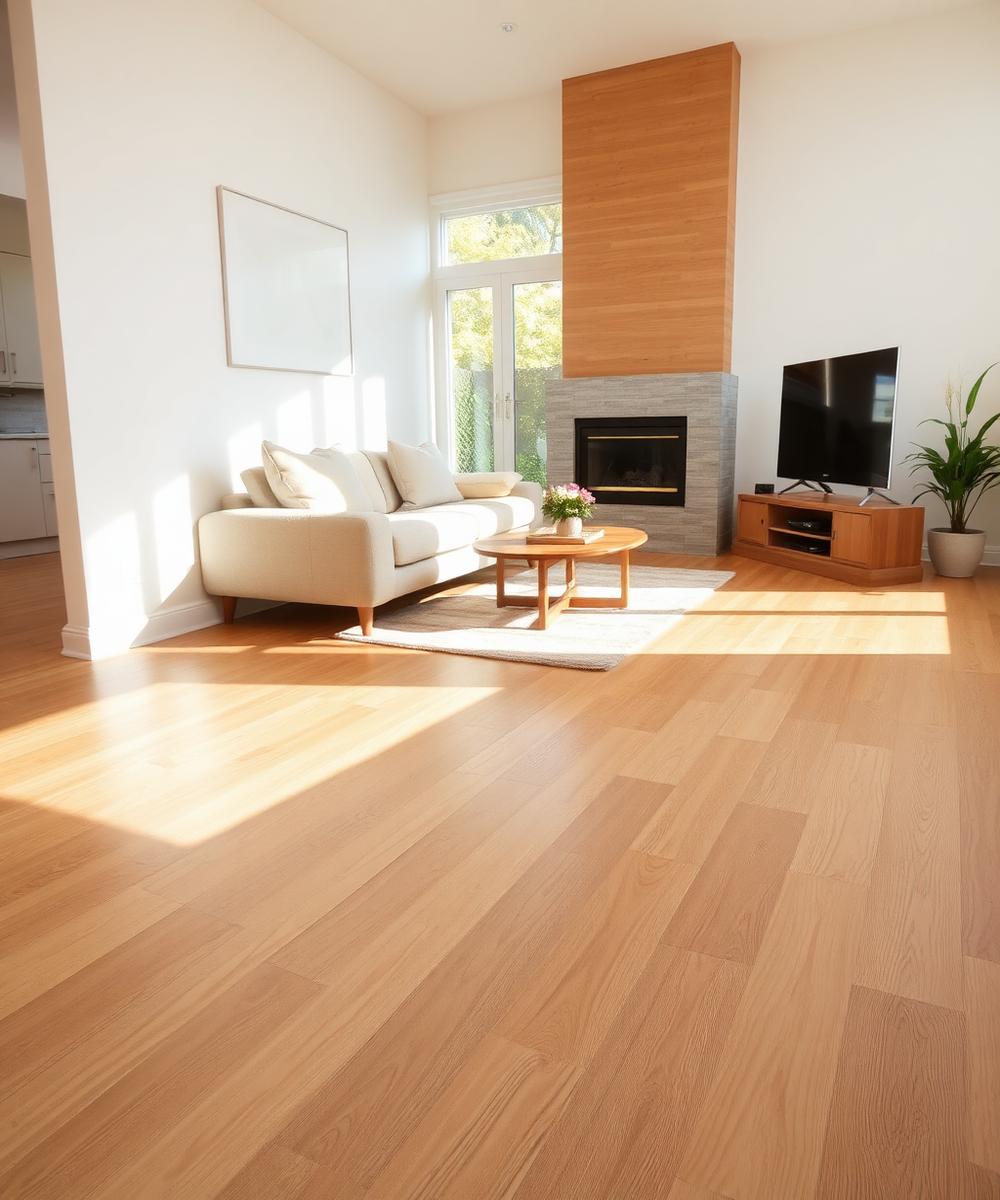 New hardwood flooring installation in a Baltimore living room