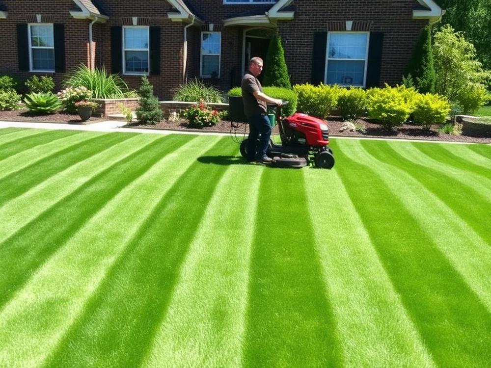 Professional lawn care on a Baltimore County property